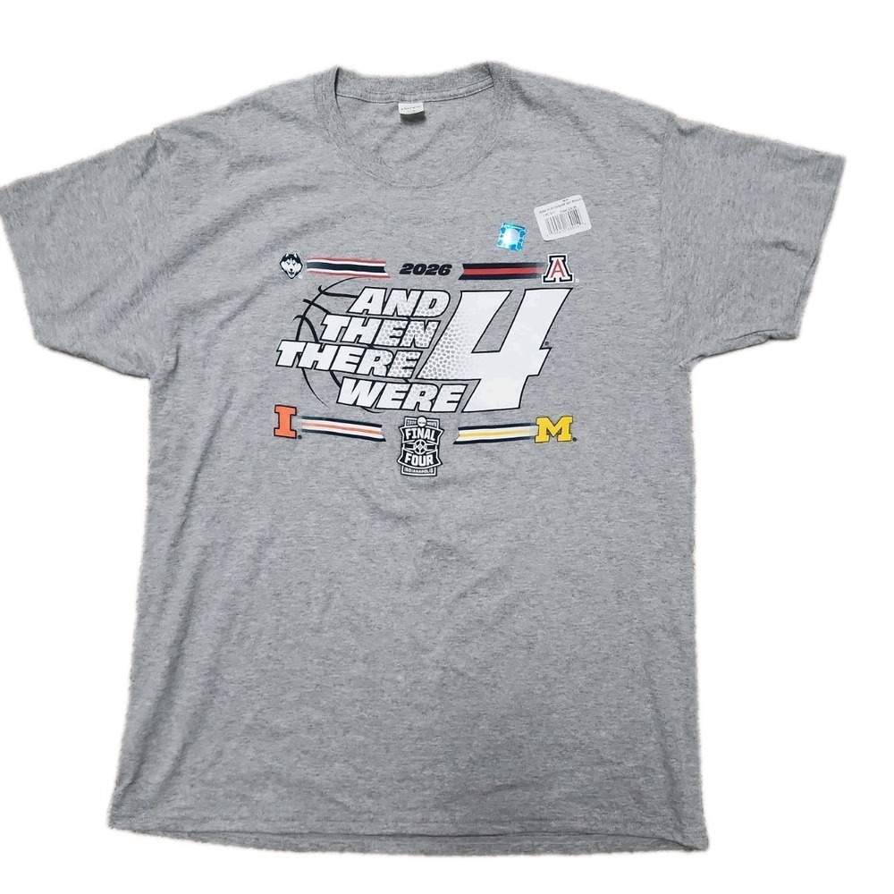 Hanes Gray Large And Then There Were 4 2026 NCAA Final Four Michigan Tee NWT